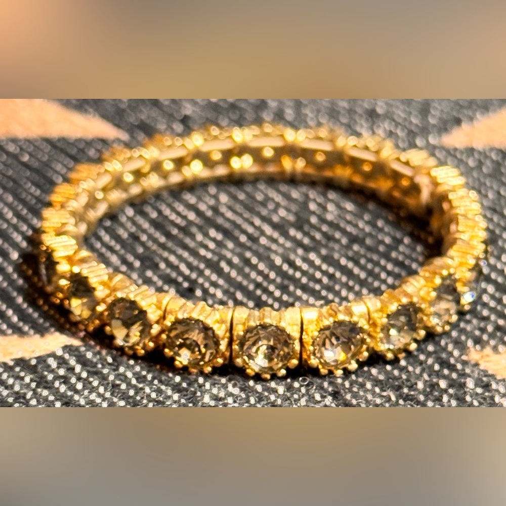 Elegant Gold and Silver Women's Bracelet - Stretch Bracelet / Holiday Bling